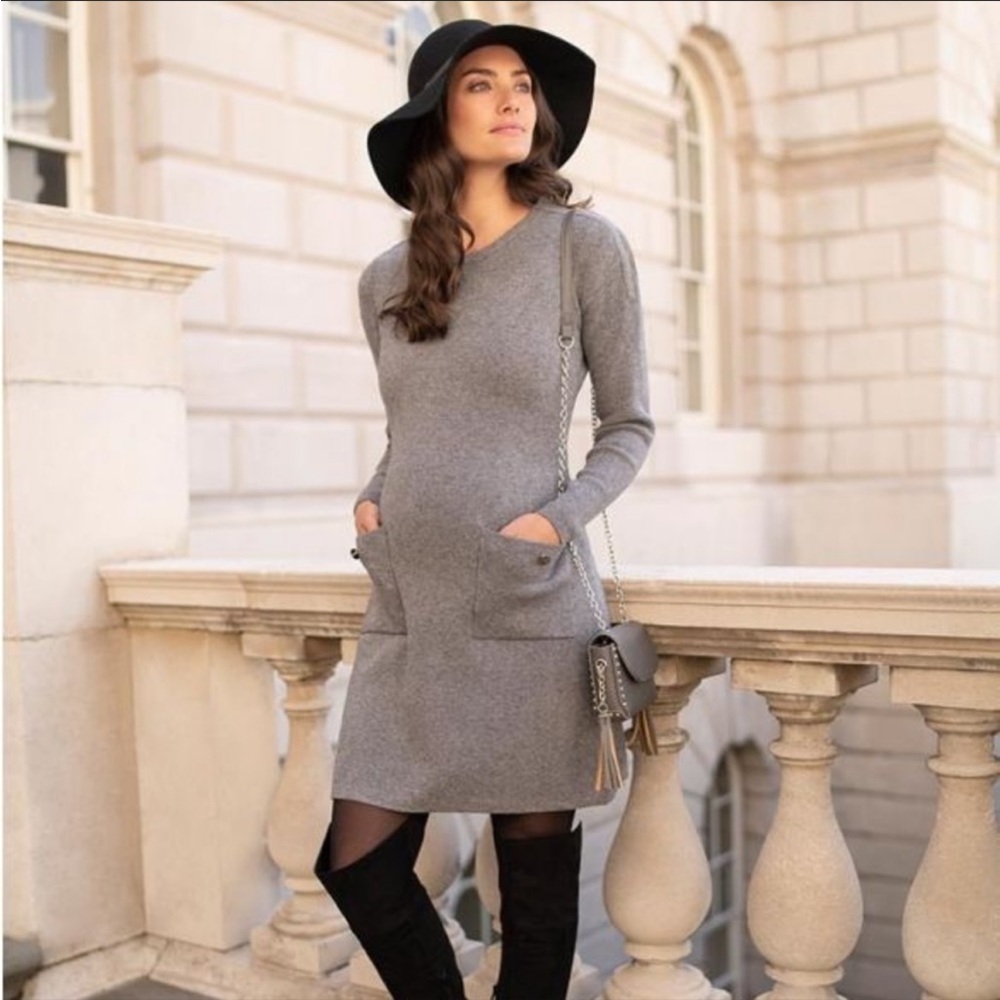 Seraphine Knitted Maternity and Nursing Dress with Pockets/ US 2
